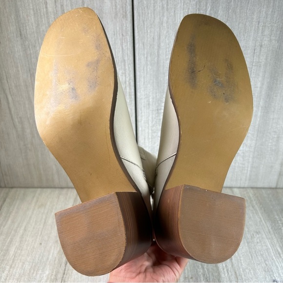 Patina Oslo Cream Leather Block Heeled Handmade Ankle Boots Women’s Size 10 - Picture 8 of 10
